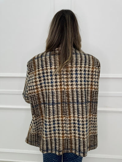 Giacca over fantasia pied de poule