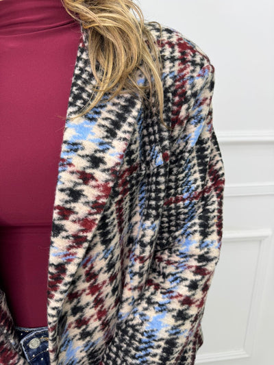 Giacca over fantasia pied de poule