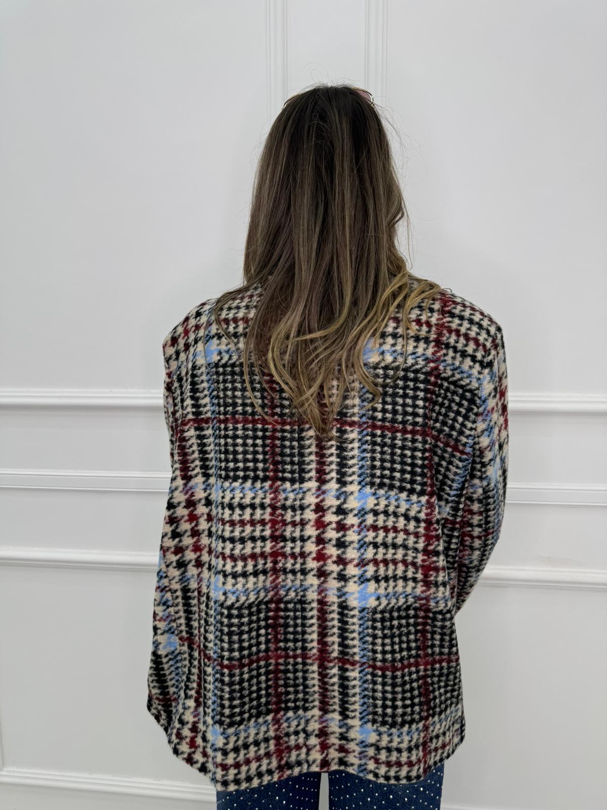 Giacca over fantasia pied de poule