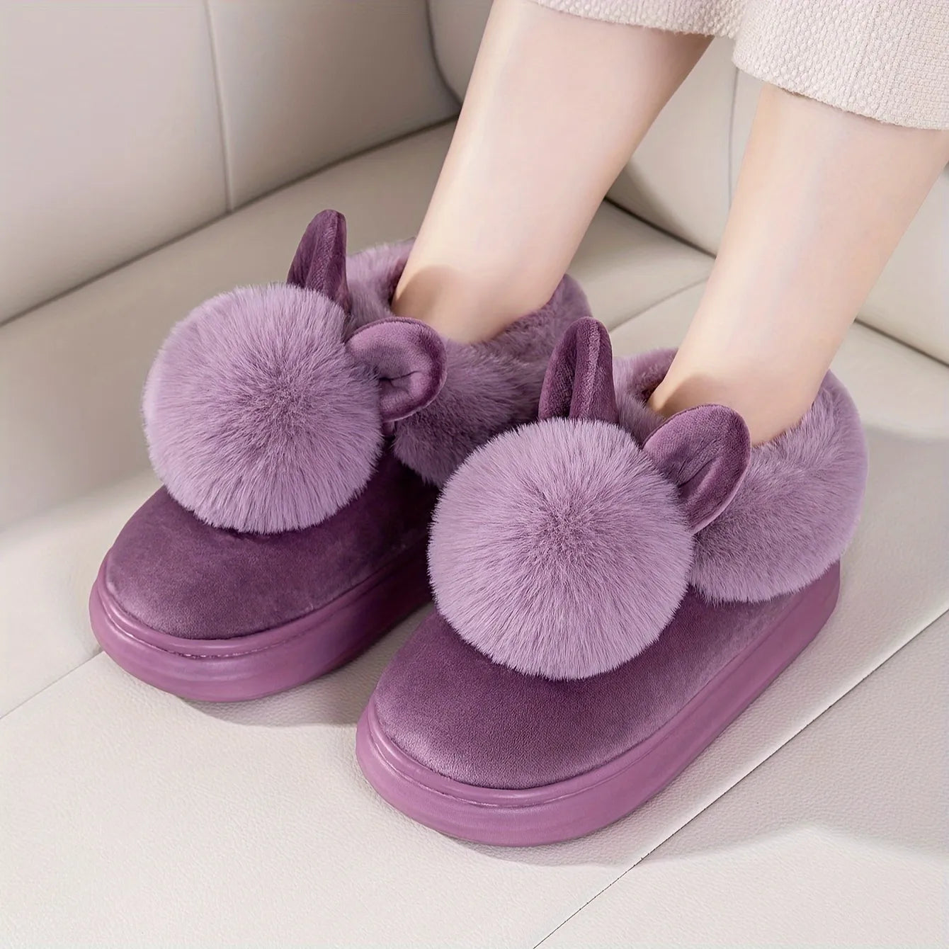 Pantofole peluche con coniglietto FLVEX Milano